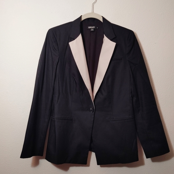 DKNY Black & Nude Career Business Blazer - 8 - Picture 1 of 5